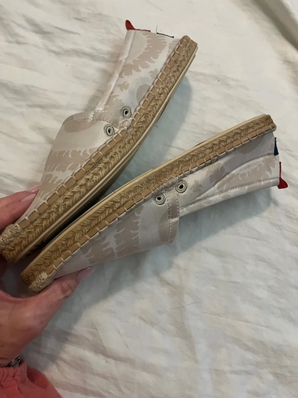 SeaStar Cream Patterned Women’s Espadrille Slip-On Flats size 9